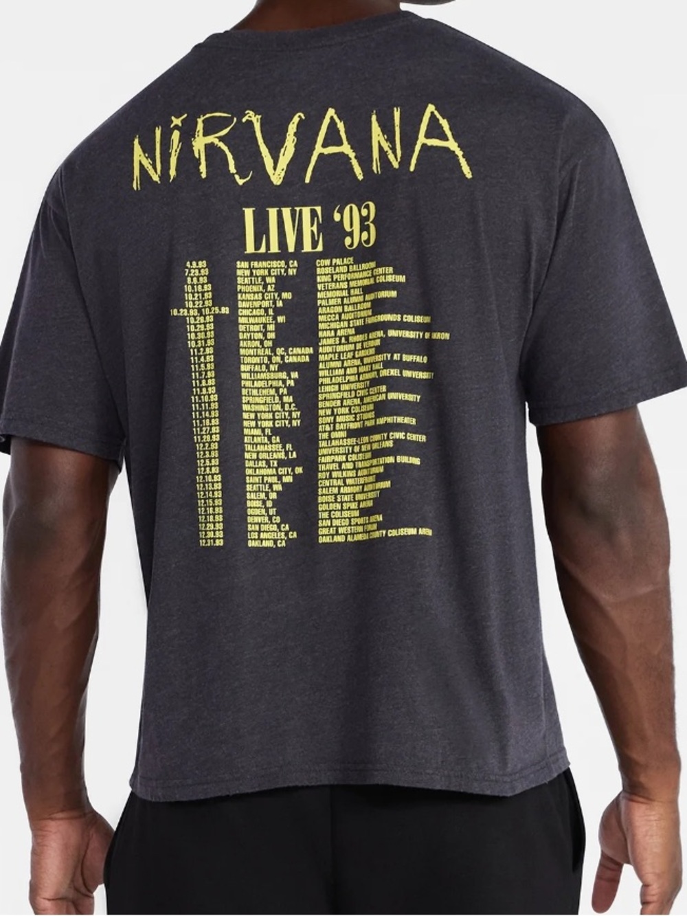 Nirvana Men's Smiley Tour Graphic Tee with Short Sleeves Size 2XL - Picture 3 of 4
